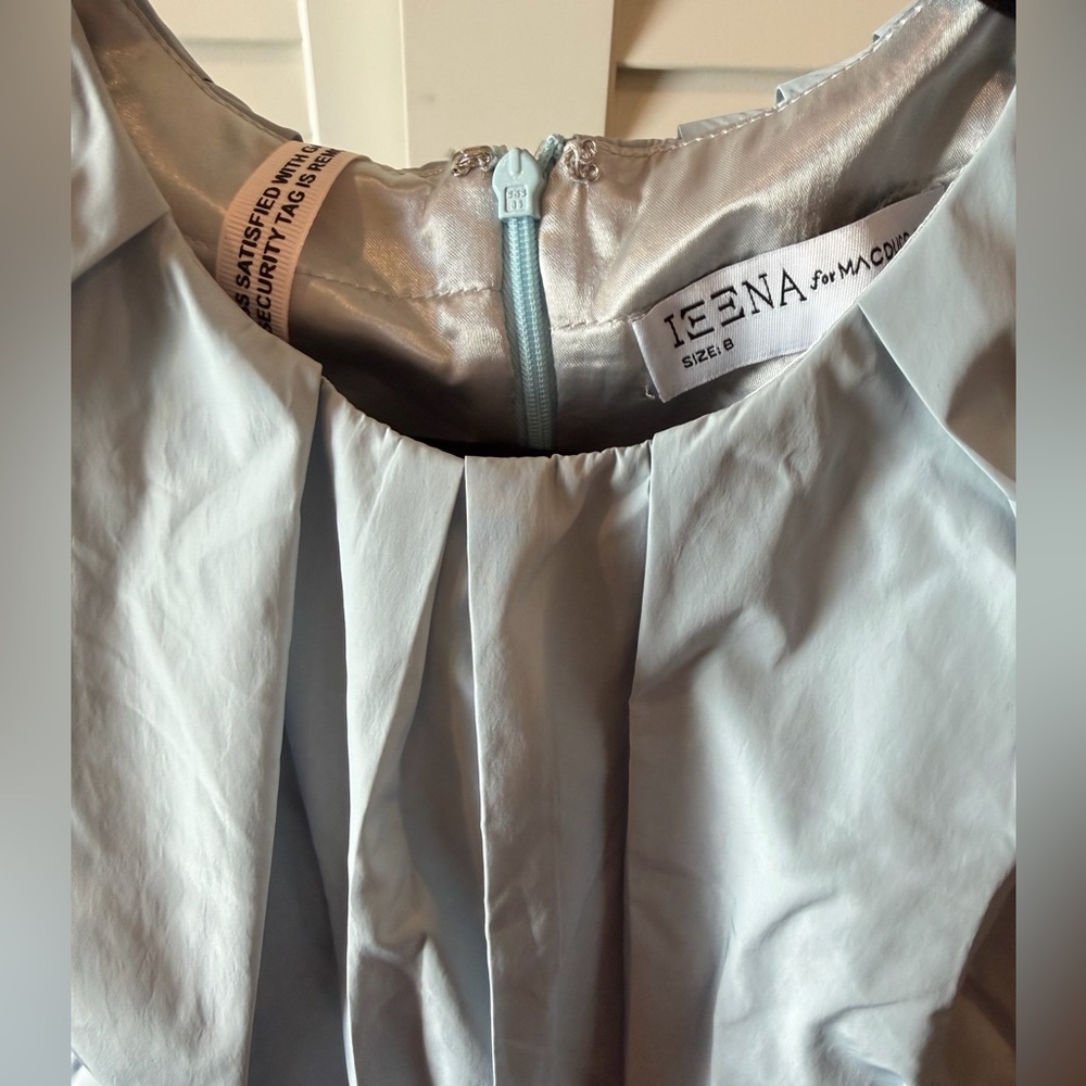 Mac Duggal Light Blue Sleeveless Taffeta Bubble Mini Dress - Picture 12 of 12